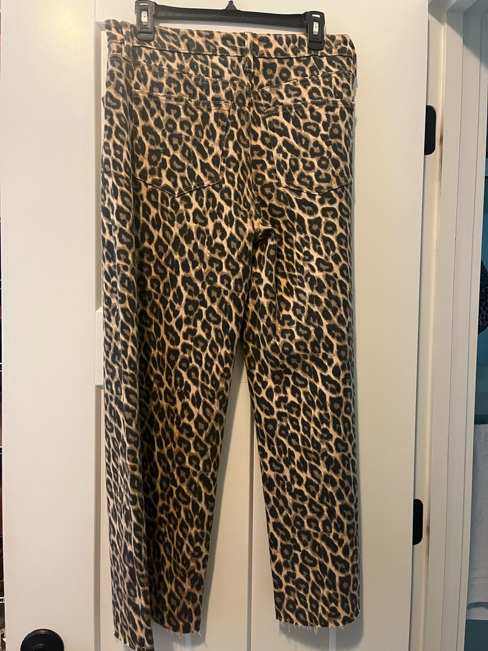 Vervet wide leg crop leopard print jeans